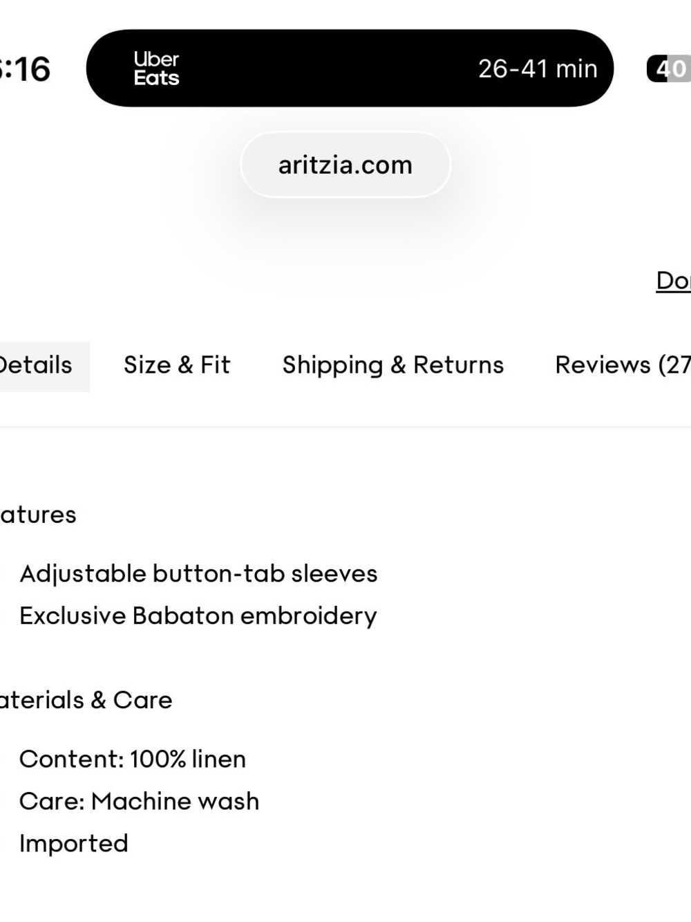 Aritzia Linen Chocolate Brown Button-Down Shirt - Picture 2 of 7
